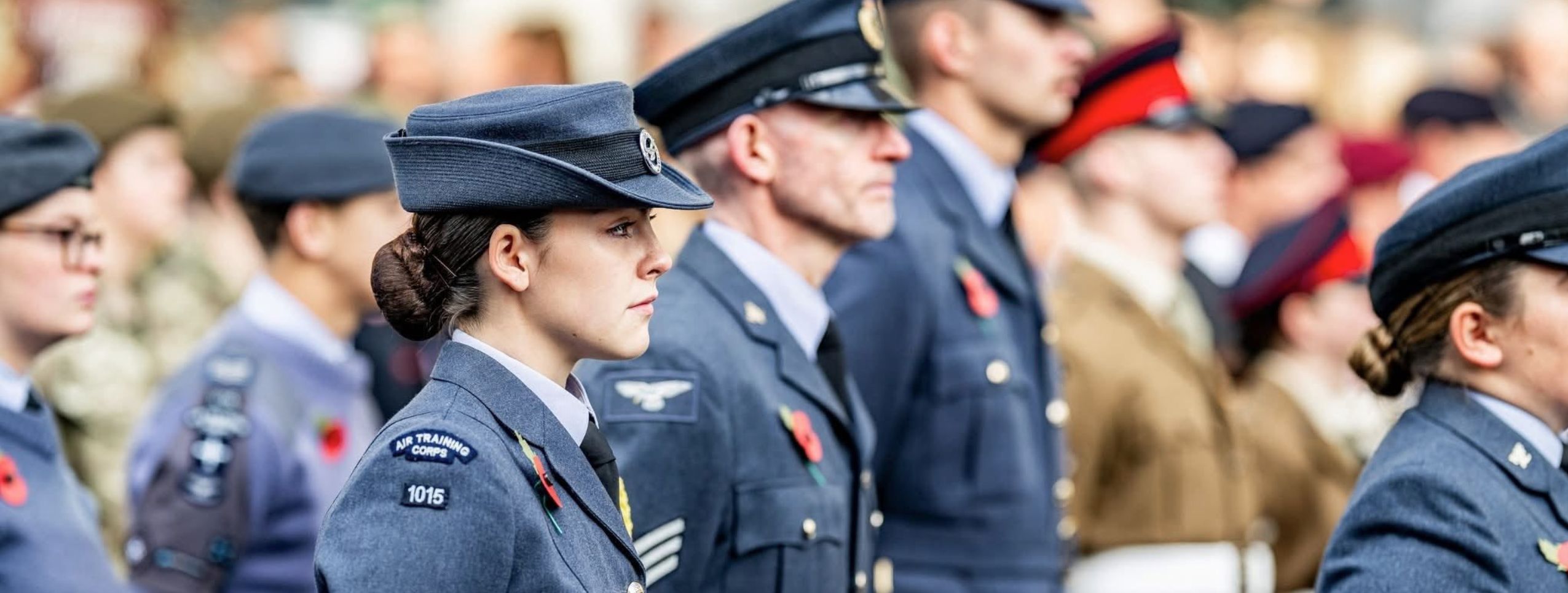 1015 (Horsham) Squadron cadet in No.2 dress uniform on parade
